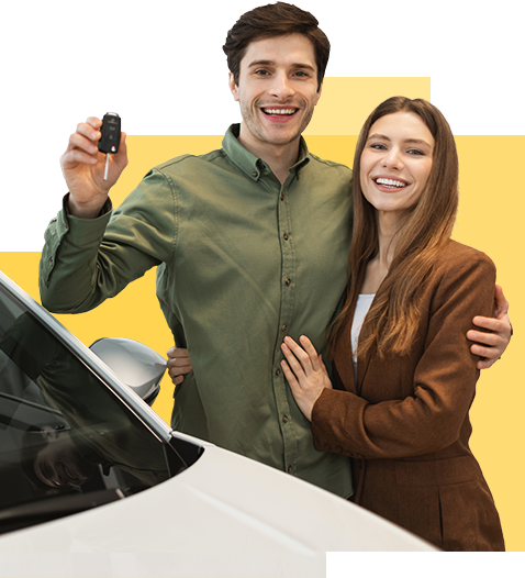 couple buying a new car