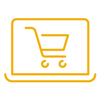 shopping cart on laptop screen icon