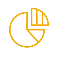 line icon of a pie chart