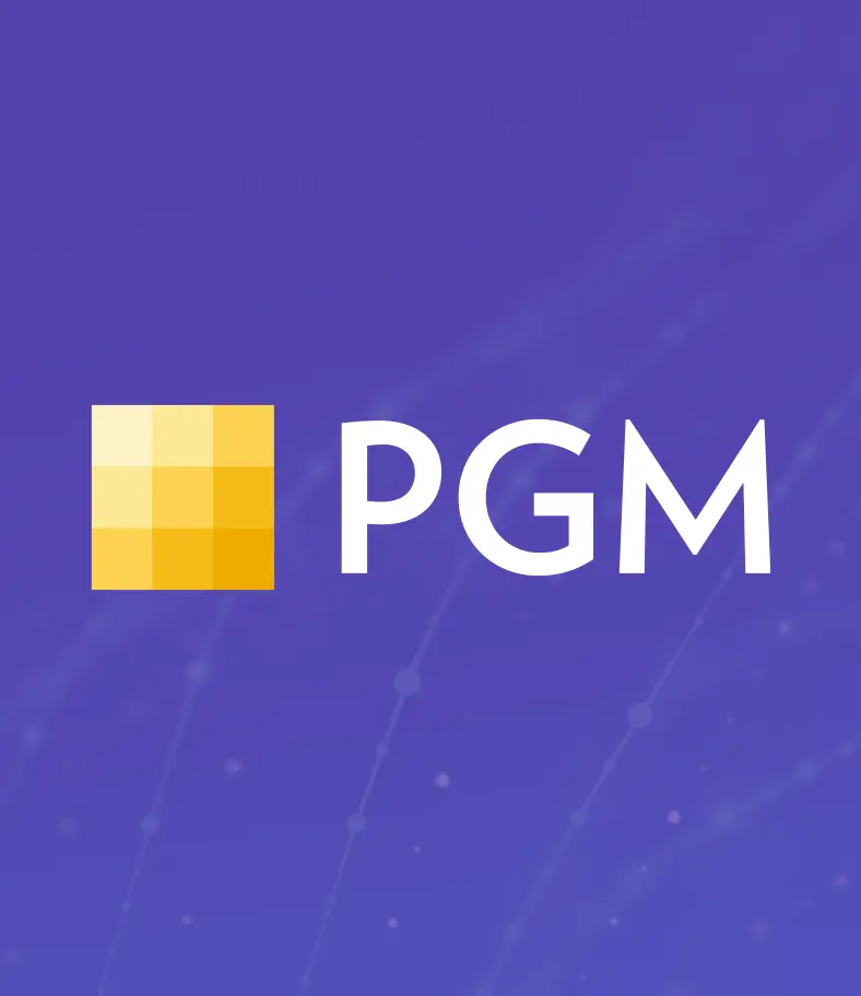 pgm-logo-feature PGM logo on a blue and purple background