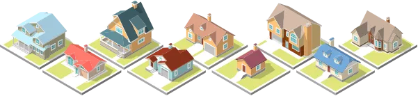 illustration of nice isometric houses