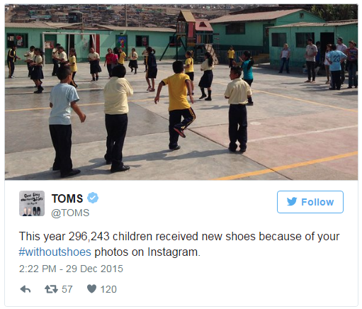 Social Media Example TOMS